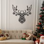 Wallity Christmas Deer Escultura de Pared de Metal Negra